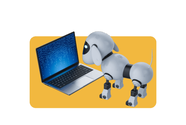Robot dog with a computer using AI for Animals